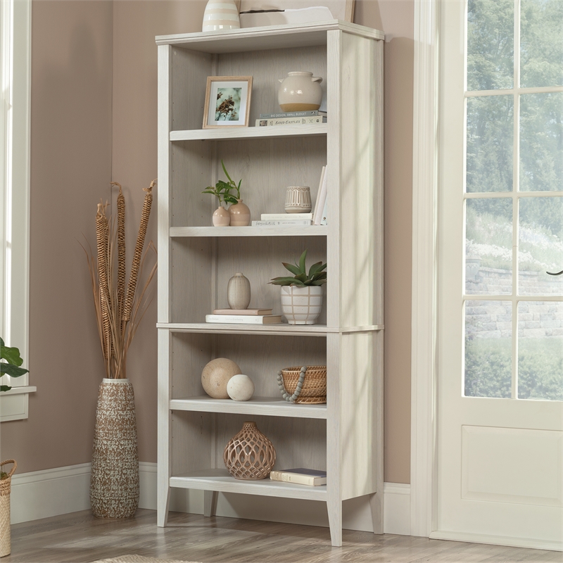 Sauder Larkin Ledge Engineered Wood 5-Shelf Bookcase in Glacier Oak ...