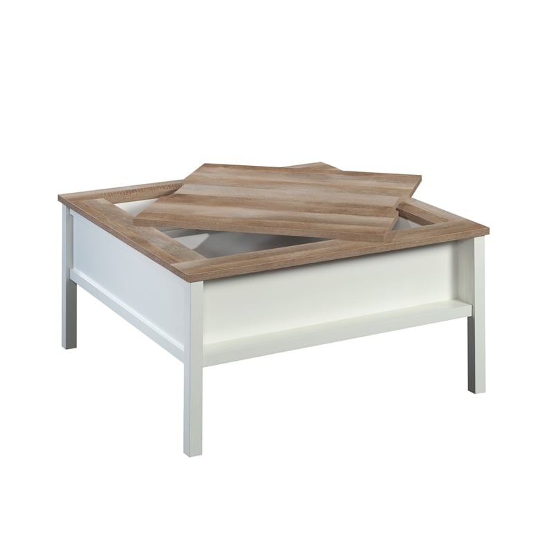 Sauder Cottage Road Engineered Wood Gaming Coffee Table in Soft White