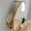 Sauder International Lux Engineered Wood Shoe Organizer/Mirror in Natural Finish