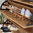 Sauder International Lux Engineered Wood Shoe Organizer/Mirror in Natural Finish