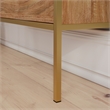 Sauder International Lux Engineered Wood Shoe Organizer/Mirror in Natural Finish