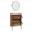 Sauder International Lux Engineered Wood Shoe Organizer/Mirror in Natural Finish