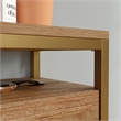 Sauder International Lux Engineered Wood Shoe Organizer/Mirror in Natural Finish