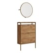Sauder International Lux Engineered Wood Shoe Organizer/Mirror in Natural Finish
