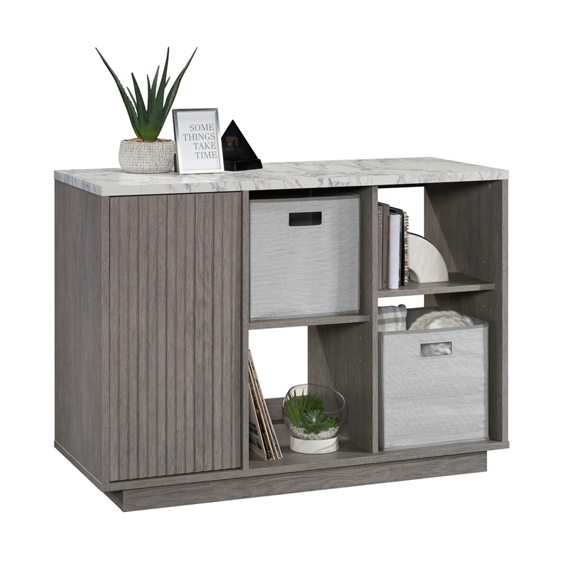 Sauder East Rock Engineered Wood Accent Storage in Ashen Oak
