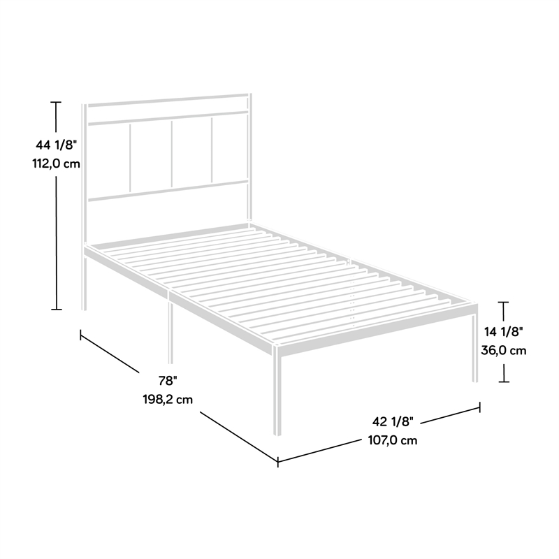 Sauder Cannery Bridge Metal Twin Platform Bed in Black Finish