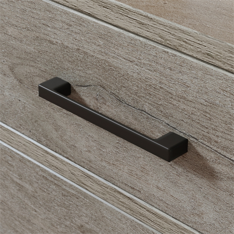 Sauder Tremont Row Engineered Wood/Metal L-Desk in Mystic Oak