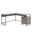 Sauder Tremont Row Engineered Wood/Metal L-Desk in Mystic Oak