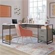 Sauder Tremont Row Engineered Wood/Metal L-Desk in Mystic Oak