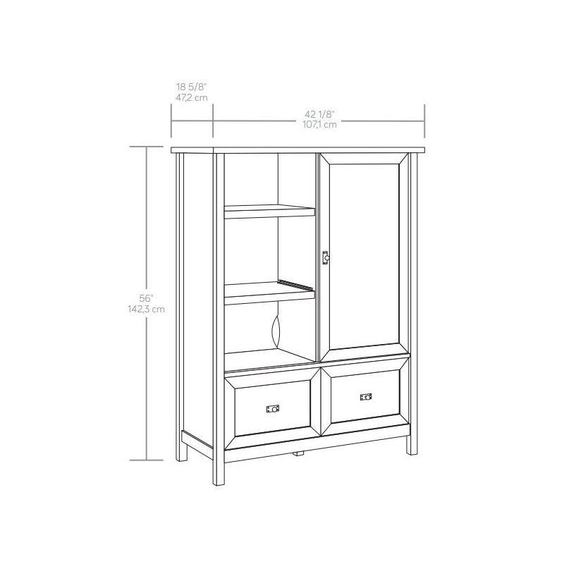 Sauder Cottage Road Engineered Wood Storage in White Finish