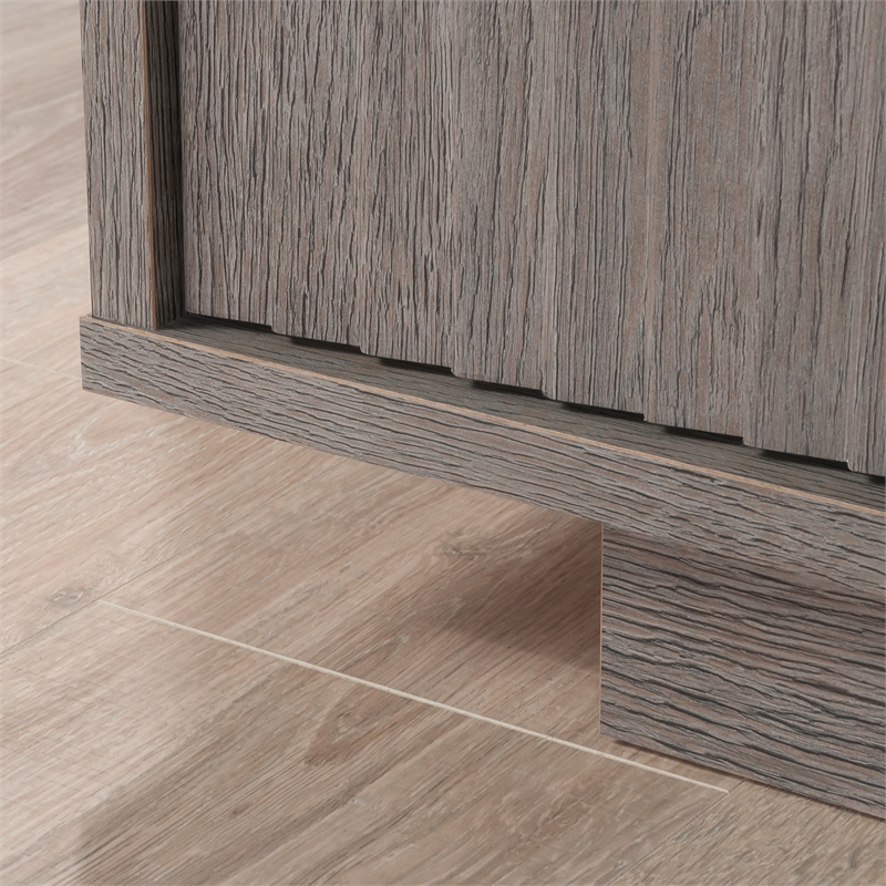 Sauder East Rock Engineered Wood Credenza in Ashen Oak Finish