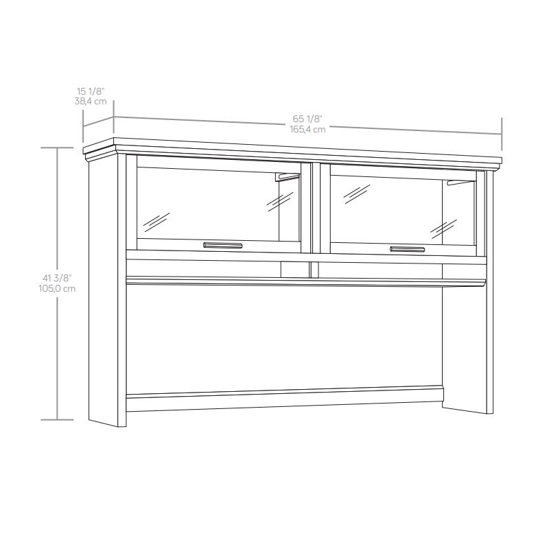 Sauder Aspen Post Engineered Wood Hutch in Pebble Pine/Brown