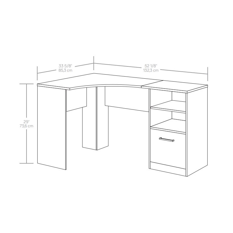 Sauder Beginnings Engineered Wood Corner Desk in Cinnamon Cherry Finish