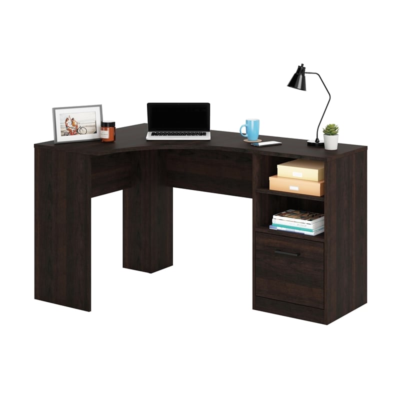 Sauder Beginnings Engineered Wood Corner Desk in Cinnamon Cherry Finish