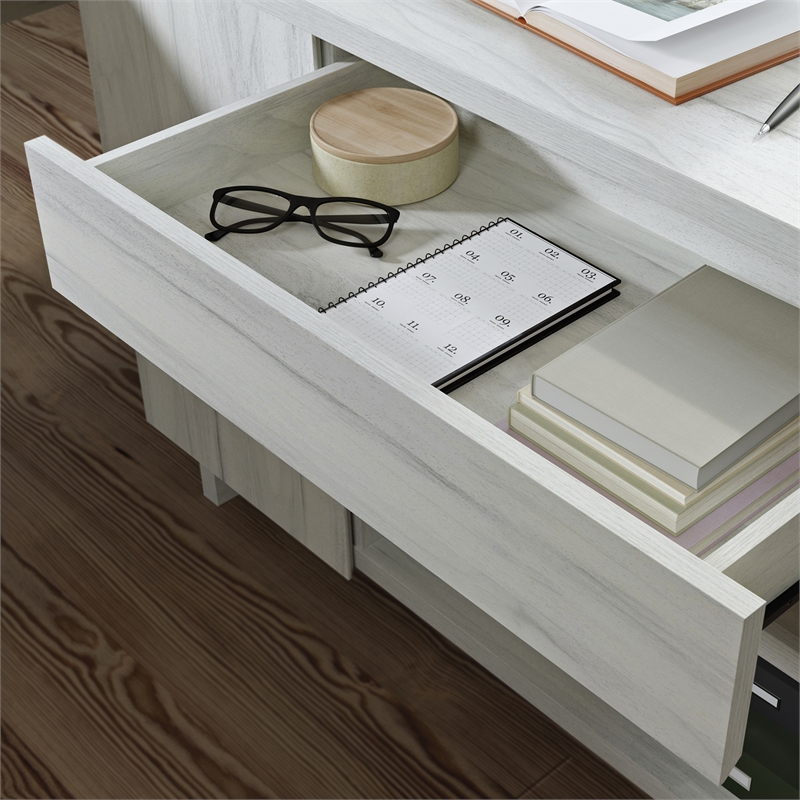Sauder Select Engineered Wood Desk in Haze Acacia/Natural Finish