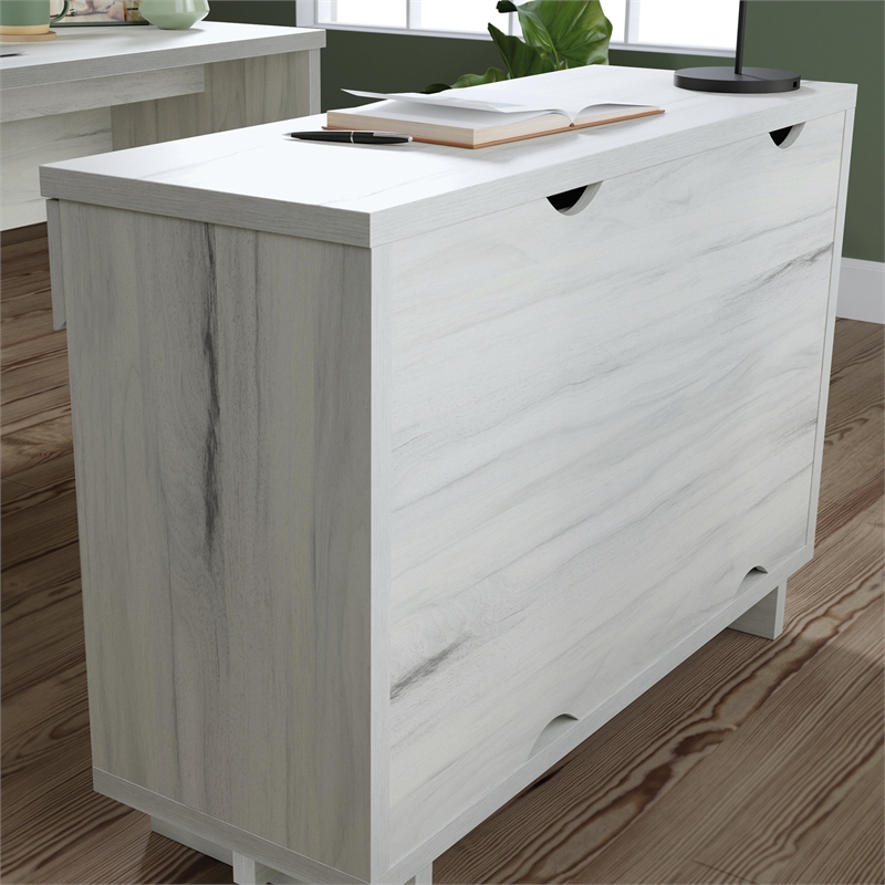 Sauder Select Engineered Wood Desk in Haze Acacia/Natural Finish