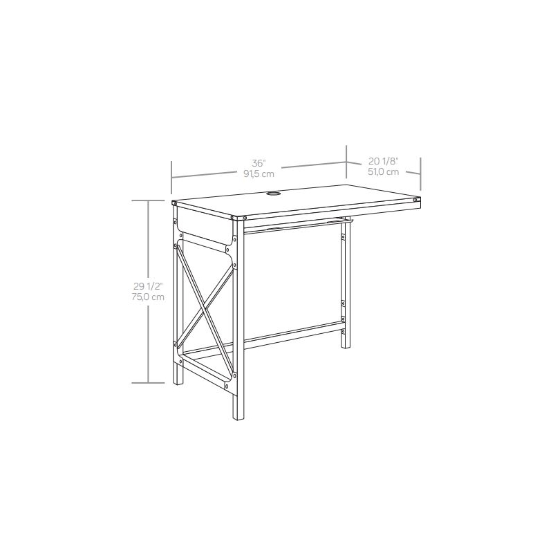 Sauder Foundry Road Engineered Wood/Metal 36