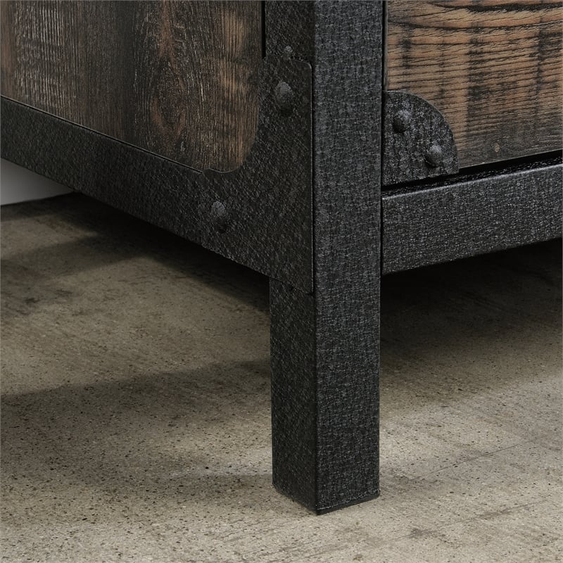 Sauder Foundry Road Engineered Wood/Metal Lateral File in Carbon Oak