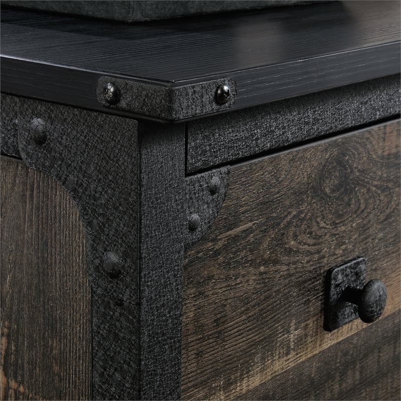 Sauder Foundry Road Engineered Wood/Metal Lateral File in Carbon Oak