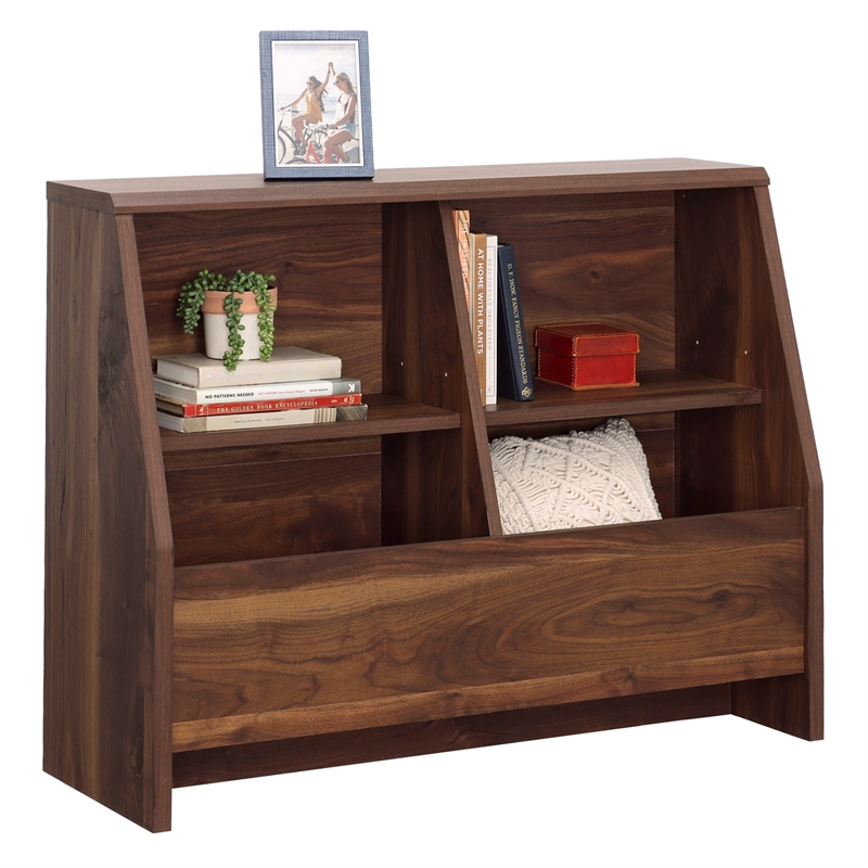 Sauder Willow Place Engineered Wood Footboard/Bookcase in Grand Walnut