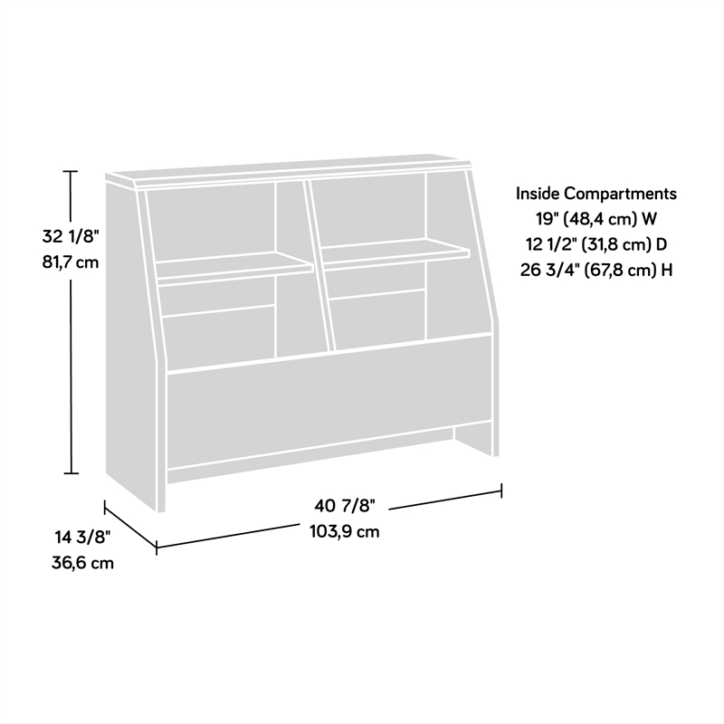 Sauder Willow Place Engineered Wood Footboard/Bookcase in Grand Walnut