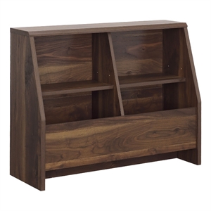 Sauder Willow Place Engineered Wood Footboard/Bookcase in Grand Walnut
