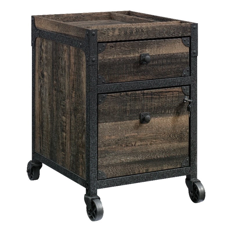 Sauder Foundry Road Engineered Wood Mobile File in Carbon Oak