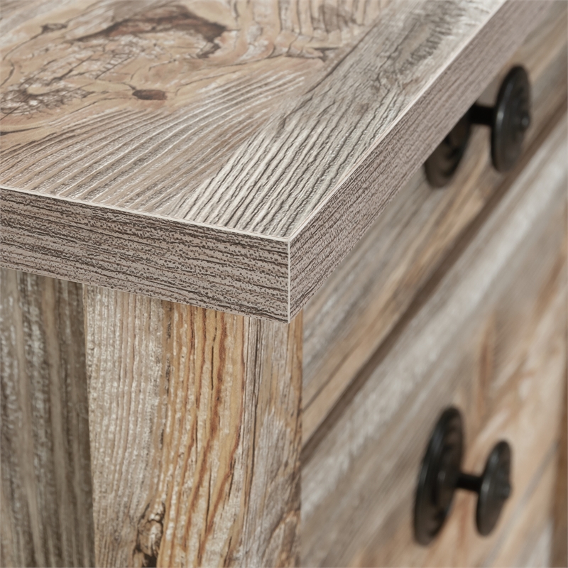 Sauder Granite Trace Engineered Wood L-Desk in Rustic Cedar/Brown Finish