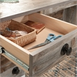 Sauder Granite Trace Engineered Wood L-Desk in Rustic Cedar/Brown Finish