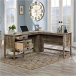 Sauder Granite Trace Engineered Wood L-Desk in Rustic Cedar/Brown Finish