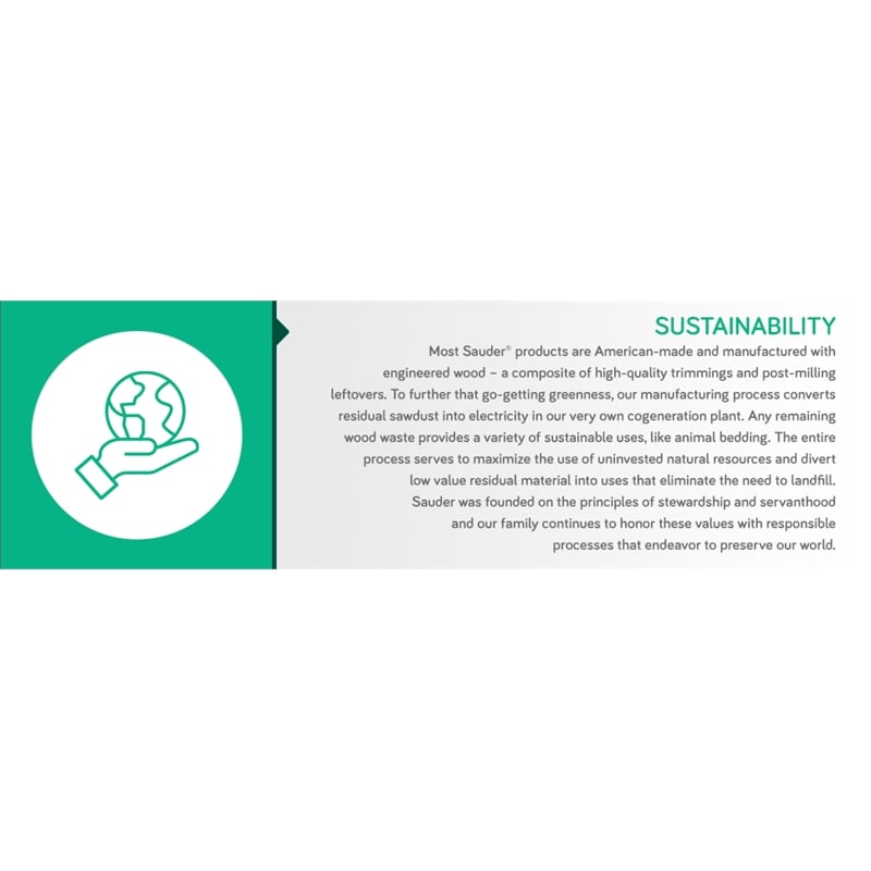 Sauder Aspen Post Engineered Wood Storage Cabinet in Prime Oak