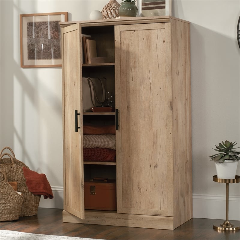 Sauder Aspen Post Engineered Wood Storage Cabinet in Prime Oak