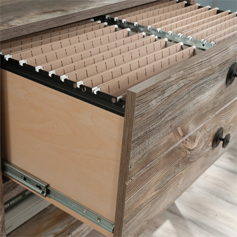Sauder Granite Trace Engineered Wood Lateral File in Rustic Cedar/Brown