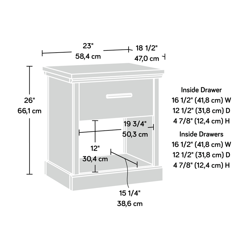Sauder Aspen Post Engineered Wood Night Stand in Prime Oak Finish