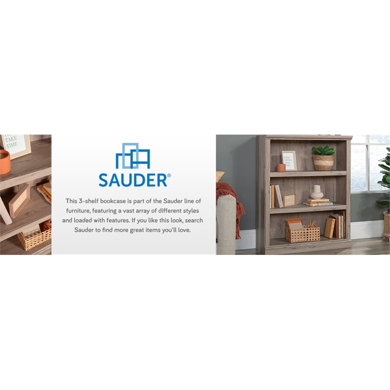 Sauder Select Engineered Wood 3-Shelf Bookcase in Laurel Oak