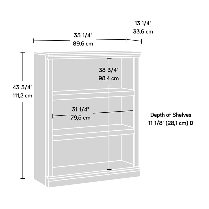 Sauder Select Engineered Wood 3-Shelf Bookcase in Laurel Oak