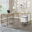 Sauder Harper Heights Engineered Wood L-Desk in White Finish