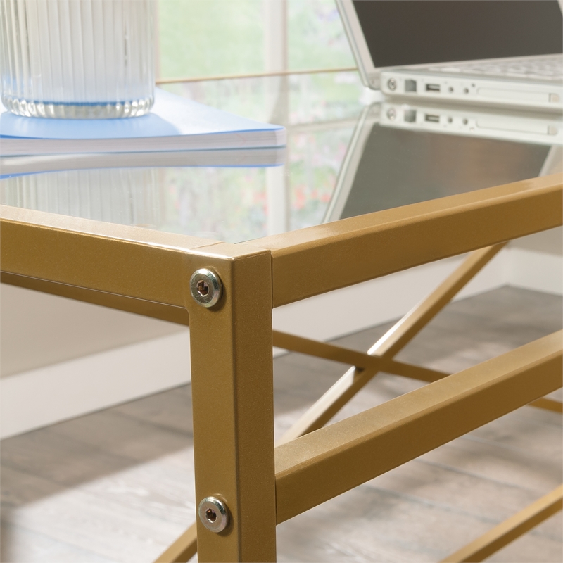 Sauder Harper Heights Engineered Wood L-Desk in White Finish