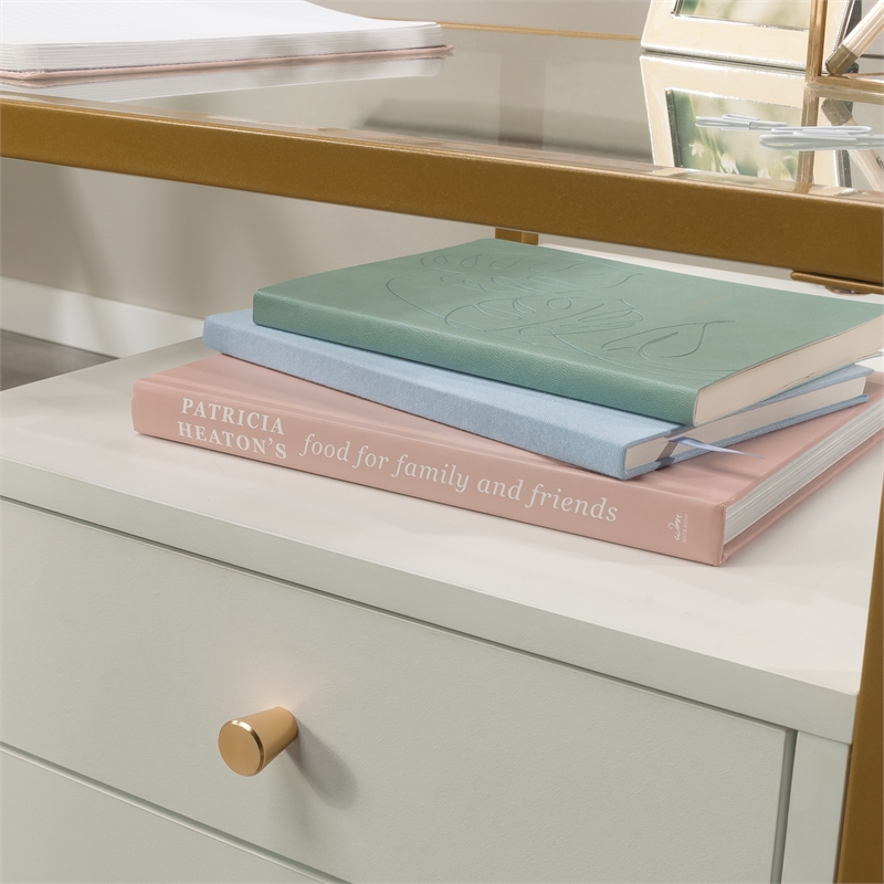 Sauder Harper Heights Engineered Wood L-Desk in White Finish