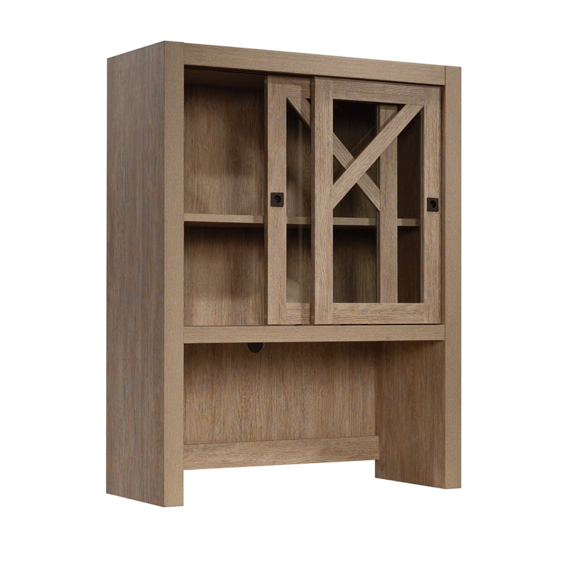 Sauder Dixon City Engineered Wood Library Hutch in Brushed Oak Finish