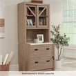 Sauder Dixon City Engineered Wood Library Hutch in Brushed Oak Finish