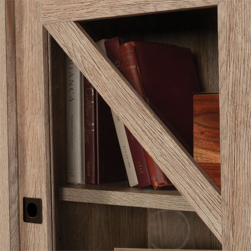 Sauder Dixon City Engineered Wood Library Hutch in Brushed Oak Finish