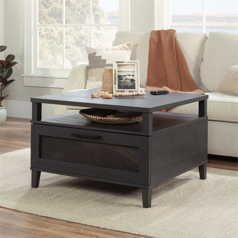 Sauder Tiffin Line Engineered Wood Coffee Table in Raven Oak Finish