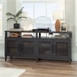 Sauder Tiffin Line Engineered Wood Entertainment Credenza in Raven Oak Finish