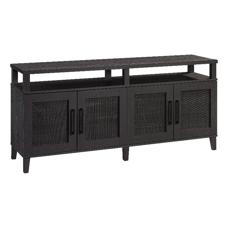 Sauder Tiffin Line Engineered Wood Entertainment Credenza in Raven Oak Finish