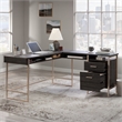 Sauder Walter Heights Engineered Wood L-Desk in Blade Walnut
