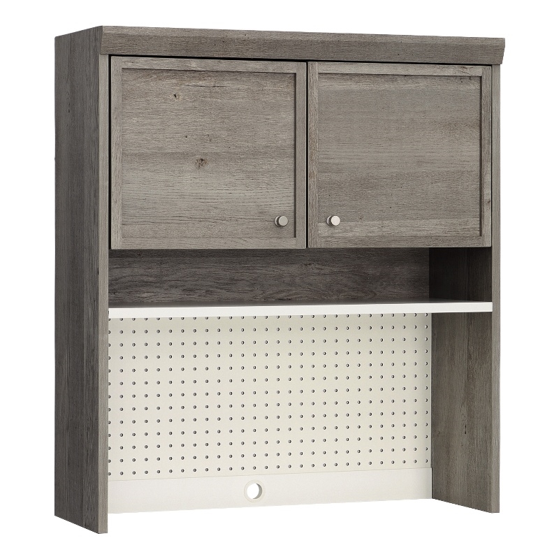 Sauder Craft Pro Engineered Wood Storage Hutch in Mystic Oak Finish