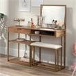 Sauder International Lux Engineered Wood Vanity in Sindoori Mango/Natural Finish