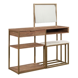 Sauder International Lux Engineered Wood Vanity in Sindoori Mango/Natural Finish