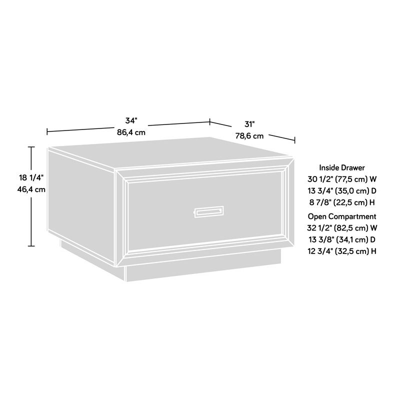 Sauder Hayes Garden Engineered Wood Coffee Table in Ashen Oak Finish